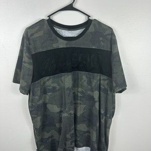 Mark Ecko Cut And Sew Men’s XL T Shirt Camo Mesh Big Spellout Scissor Logo